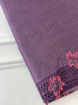 Kota checks saree with cutwork border MCBV39- Mauve