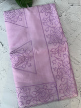 Viscose Organza saree with applique work-MSH101 Lavender