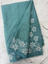 Soft organza saree with sequins cutwork borders- MCW541 - Blue