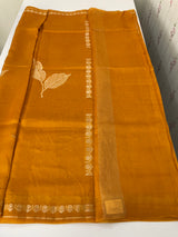 Blended Banarasi silk organza saree with zari weaving MSSA499 MangoYellow
