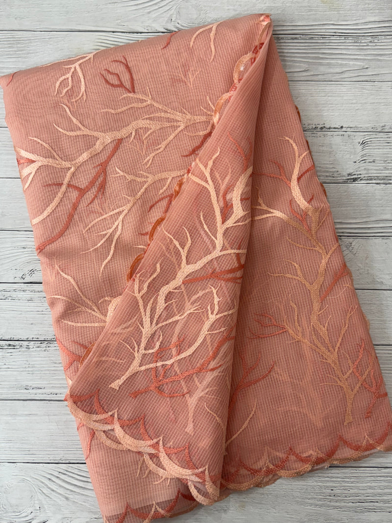 Kota silk embroidery saree  MSH125 - Peach