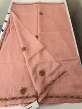 Kanta Handstitched Blended soft tussar silk saree MS90567- PeachyPink