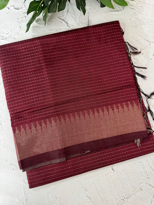 Semi silk sarees with temple border  MTS890