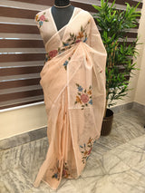 Designer tissue silk saree MTSS4884 PastelPeach