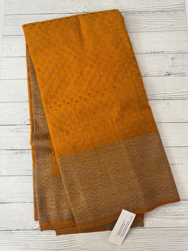 Semi banarasi Khaddi Georgette saree - MS1476 Mustard