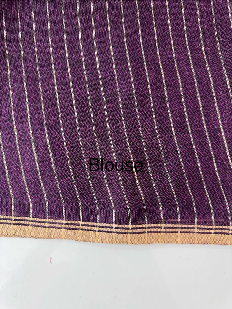 Pure linen handwork sarees MLS7854