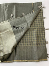 Tussar mix Semi silk saree with small zari weaving MSS8925