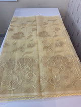 Organza saree with tissue applique work MS5081 - Ivory