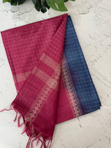 Bhagalpuri Semi tussar saree with contrast retta pattu borders and blouse -MS895(7)