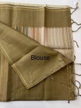 Multi color Semi soft silk saree with borders MSS590