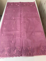 Viscose Organza saree with applique work-MSH103 OnionPink