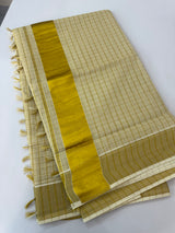 Kerala Golden tissue saree- checks