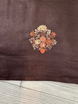 Semi tussar saree with Handwork MS44500 - CoffeeBrown
