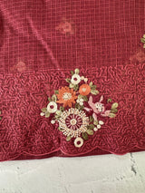 Silky kota saree with embriodery MS9087