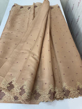 Satin finish kosa tussar saree with cutwork - MSH205 Taupe