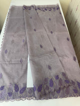 Viscose Organza saree with applique work-MSH103 Mauve