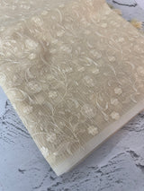 Moonga checks saree with embroidery MSH219 Ivory (2)