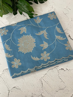 Malai chanderi saree with applique work MSM6201