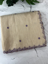 Chanderi Tissue silk saree with scalloped borders - MNM222 Purple
