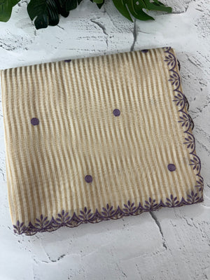 Chanderi Tissue silk saree with scalloped borders - MNM222