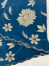 Malai chanderi saree with applique work MSM6201