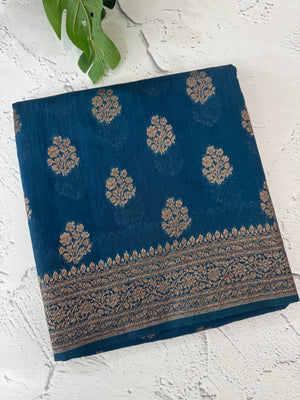 Semi banarasi saree with zari buttas - MBS6754