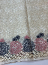 Cutwork Phulkari NetKota Embroidery saree - OffWhite