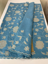 Malai chanderi saree with applique work MSM6201