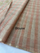 Tissue Silk applique work saree MSH133 Design 1- Peach