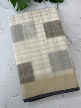 Checks semi chanderi saree  MS9871 - Grey
