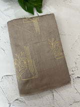 Tussar finish soft silk saree with thread embroidery MTS568 Taupe