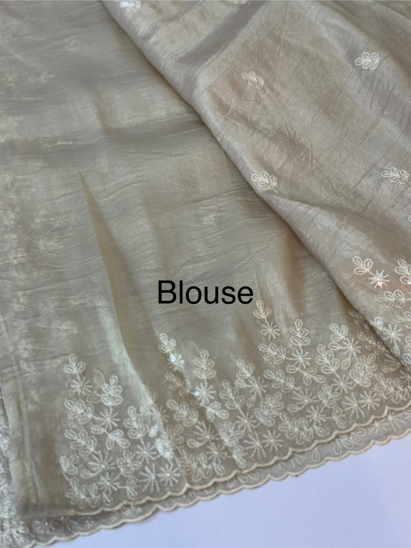Crush Organza embroidery saree MS9740