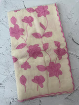 Mul chanderi applique work saree MSH170