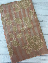 Tissue Silk applique work saree MSH133 Design 1- Peach