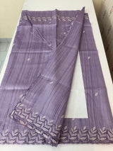 Blended tussar saree with cutwork - MSHK690 Lavender