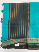 Jute tussar silk saree with contrast borders MJL655