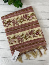 Tissue linen saree with kanta embriodery saree MS88650