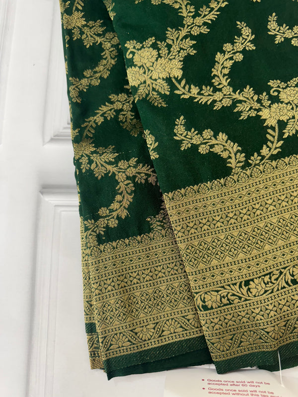 Banarasi viscose Georgette saree SEFNMRM - BottleGreen