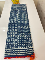 Pure mul cotton hand block printed saree SKSRMY