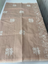 Kota moonga checks embriodery saree MS1494 DustyPeach