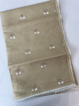 Soft kota checks saree with embroidery - MS9898 Beige