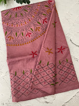 Kanta Handstitched Blended tussar silk saree MS15831