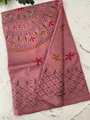 Kanta Handstitched Blended tussar silk saree MS15831