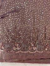 Handworked Designer tissue silk blend saree with sequins & cutdana work - MSHW270 FadedWine