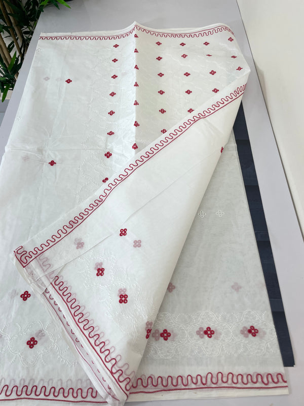 Cotton saree with embroidery SSURIRY