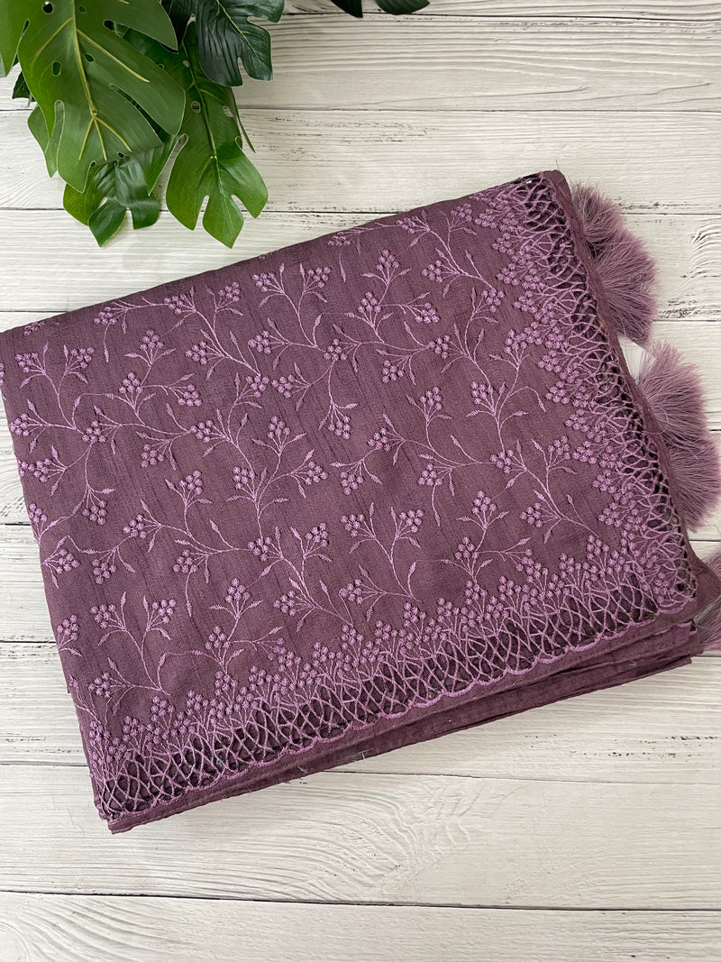 Cutwork Blended Jute - tussar saree MTS9079