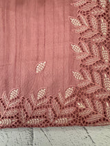 Blended tussar saree with cutwork - MSHK690 PeachyPink