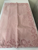 Striped Mul chanderi saree with applique borders MSH987 - Pink