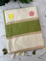 Semi chanderi saree with multi color polka dots- MSF334