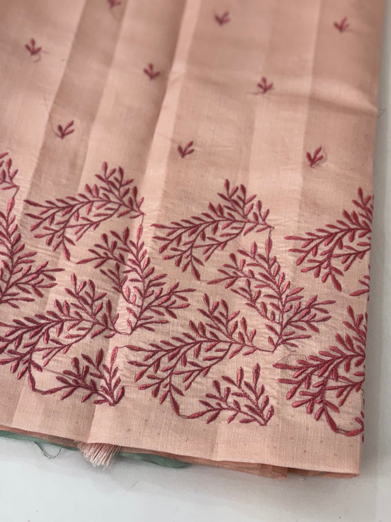 Kosa Tussar silk saree with contrast blouse - MS8177